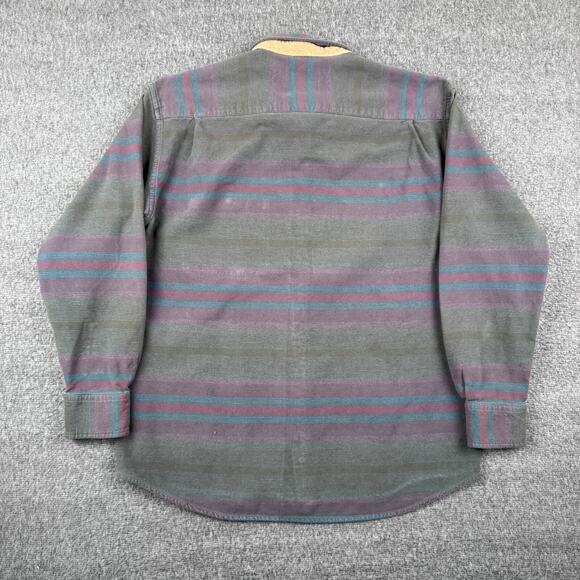 Cabelas Flannel Shirt Men's‎ Medium Green Plaid Elbow Patches Outdoor Work - Picture 3 of 6